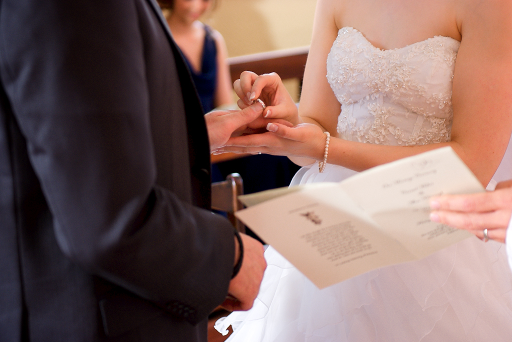 exchanging rings wedding ceremony